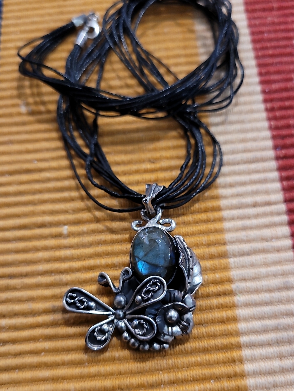 Labradorite Boho Sterling Silver Necklace Stone Butterfly